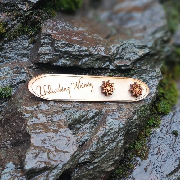 Starshine Wooden Earrings - Picture 2 of 4